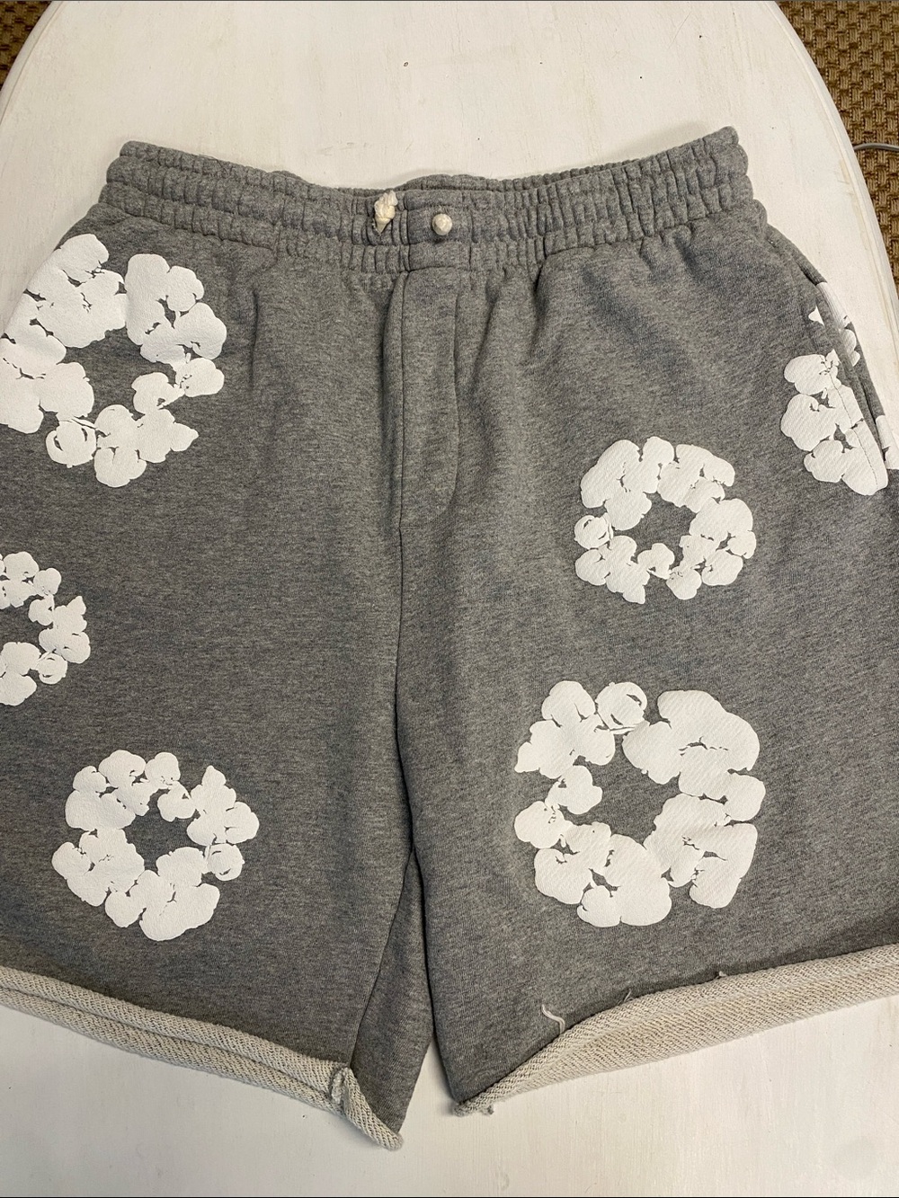 Denim Tears Gray Floral Print Sweat Shorts